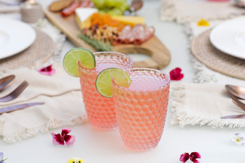 BELLAFORTE Shatterproof Tritan Plastic Short Tumbler, Set of 4, 12 oz - Laguna Beach Drinking Glasses - Unbreakable Glasses for Indoor and Outdoor Use - BPA Free - Pink - Image 2